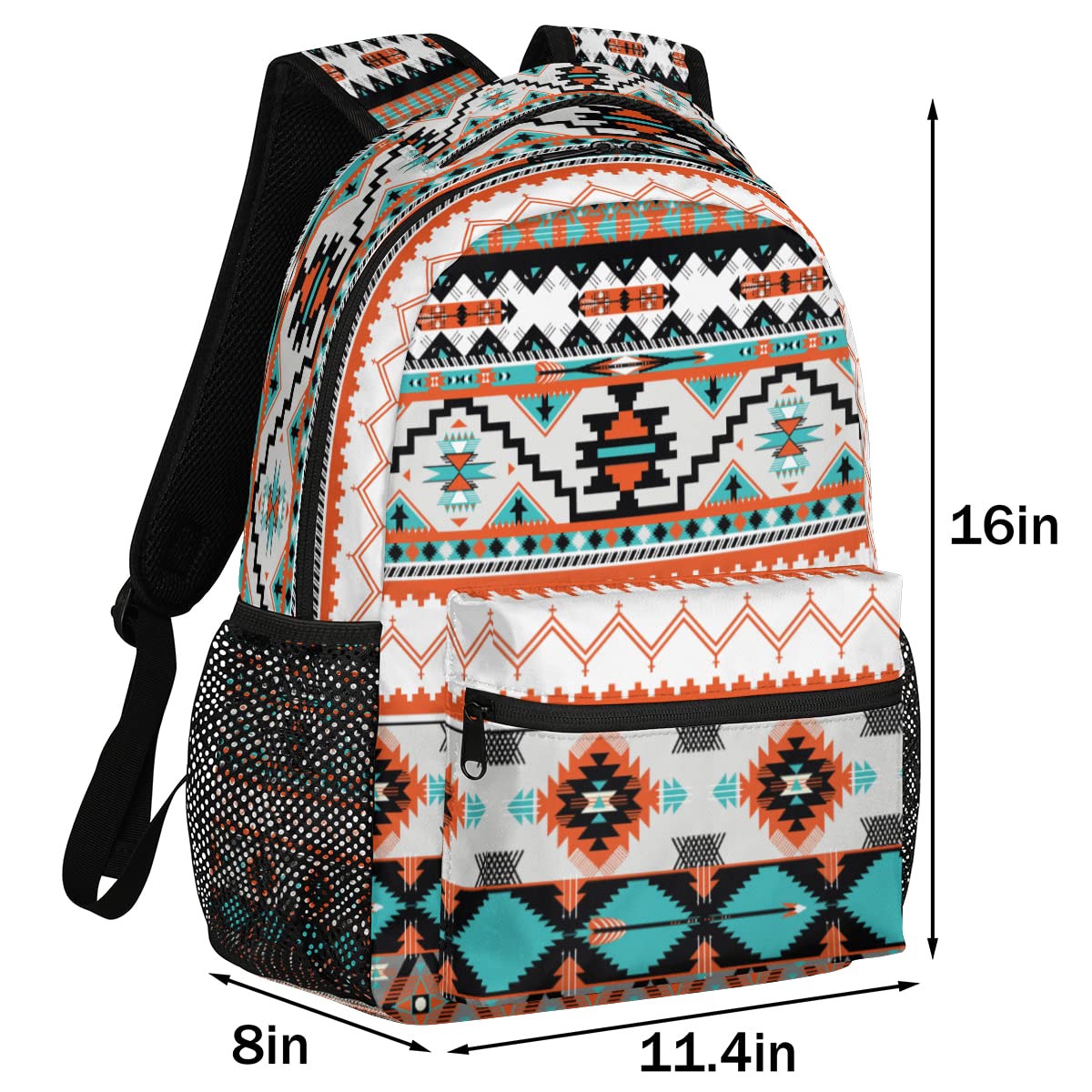 Aztec Backpack Ethnic Geometric Western Style Laptop Computer Backpacks Waterproof College School Bookbag Casual Travel Hiking Camping Daypack for Women Men Teens Boys Girls