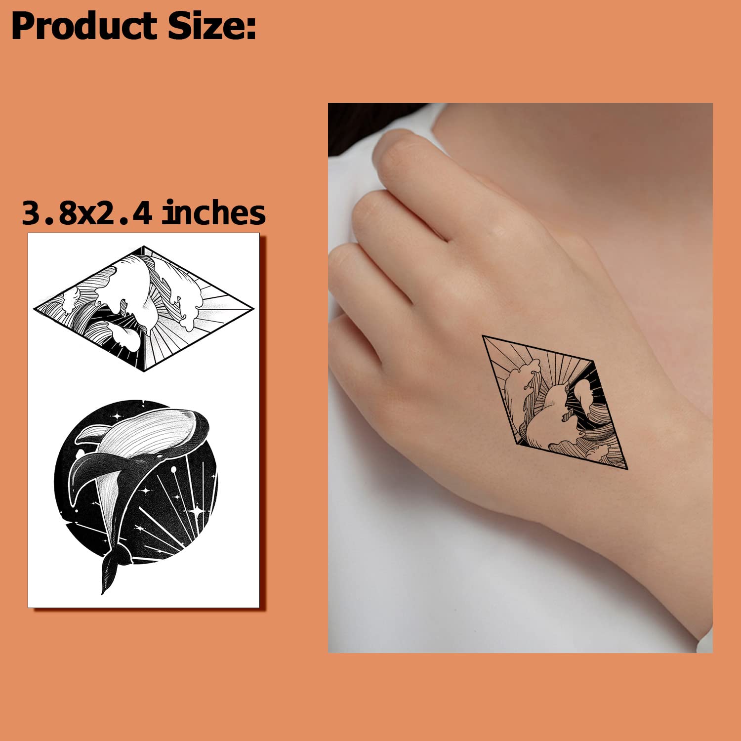 Cerlaza Temporary Tattoos for Men Women, 30 Sheets Small Hand Fake Tattoos for Adult Body Art, Waterproof Tattoo Stickers Space Moon Design on Neck Clavicle Shoulder