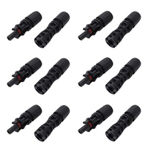 pv connector, copper pins tinned solar panel cable connector waterproof 12pcs ppo keyed for industry (1500v-30a)