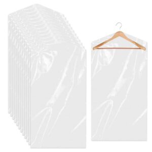 20 pack garment bags for hanging clothes plastic garment bags clear clothes covers dry cleaner bags hanging dust-proof garment bags for dry cleaner, home storage, travel (60x90cm)