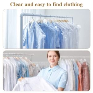 20 Pack Garment Bags for Hanging Clothes Plastic Garment Bags Clear Clothes Covers Dry Cleaner Bags Hanging Dust-proof Garment Bags for Dry Cleaner, Home Storage, Travel (60x90cm)