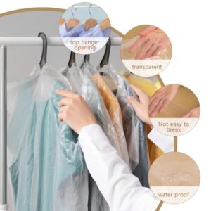 20 Pack Garment Bags for Hanging Clothes Plastic Garment Bags Clear Clothes Covers Dry Cleaner Bags Hanging Dust-proof Garment Bags for Dry Cleaner, Home Storage, Travel (60x90cm)