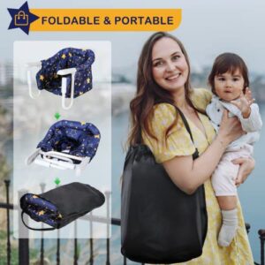 Hook On Chair, Folding Fast Table Chair with Storage Bag, Washable Clip-On High Chair for Babies and Toddlers, Portable Baby Feeding Seat Attach to Table for Home and Travel, Navy