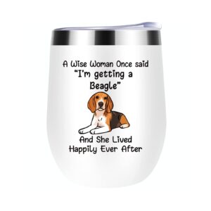 rudicaxi beagle gifts,12oz beagle wine tumbler, beagle gifts for women, dog mom birthday gifts for pup owner who loves basset hound, gifts for dog lovers funny mother's day christmas