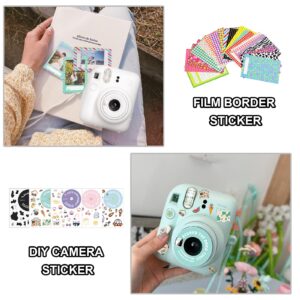 CAIYOULE Accessories for Fuji Instax Mini 12 Camera, Accessory Bundle Include PU Leather 12 Case, Mini Picture Album, Frames, DIY Stickers, Color Filter (No Camera) - Lilac Purple