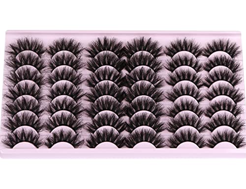 Mink Lashes Fluffy False Eyelashes Dramatic Mink Lashes with False Eyelash Applicator 3D Curly Fake Eyelashes 18-22mm 3 Different Style 21 Pairs Eye Lashes Pack by FANXITON