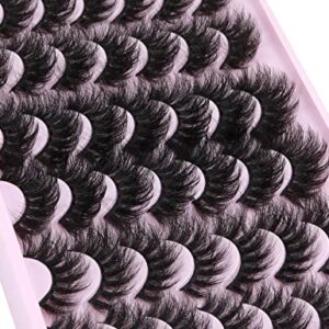 Mink Lashes Fluffy False Eyelashes Dramatic Mink Lashes with False Eyelash Applicator 3D Curly Fake Eyelashes 18-22mm 3 Different Style 21 Pairs Eye Lashes Pack by FANXITON