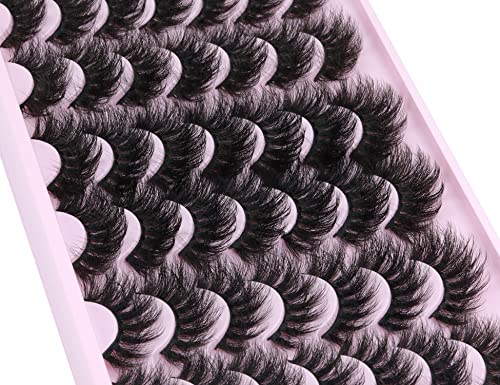 Mink Lashes Fluffy False Eyelashes Dramatic Mink Lashes with False Eyelash Applicator 3D Curly Fake Eyelashes 18-22mm 3 Different Style 21 Pairs Eye Lashes Pack by FANXITON