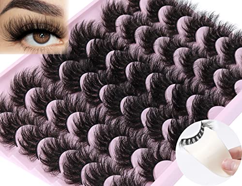 Mink Lashes Fluffy False Eyelashes Dramatic Mink Lashes with False Eyelash Applicator 3D Curly Fake Eyelashes 18-22mm 3 Different Style 21 Pairs Eye Lashes Pack by FANXITON