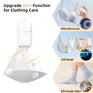 TJ. Portable Clothes Dryer, Mini Clothes Dryer Machine, Small Portable Dryer for Clothes with PTC Drying & UV Function, 1H/2H Timer for Underwear, Socks, Swimwear, Baby and Pet Clothes, White