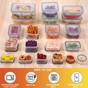 GEIKR 40 PCS Plastic Food Storage Containers with Lids Airtight, BPA-Free Leakproof Meal Prep Containers Reusable,Microwave & Dishwasher & Freezer Safe,Includes Labels & Pen