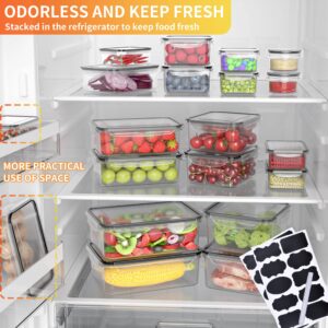 GEIKR 40 PCS Plastic Food Storage Containers with Lids Airtight, BPA-Free Leakproof Meal Prep Containers Reusable,Microwave & Dishwasher & Freezer Safe,Includes Labels & Pen