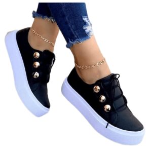 shoes for women sneakers trendy womens slip on walking shoes non slip lightweight gym fashion sneakers lace up low top comfortable platform flats loafers