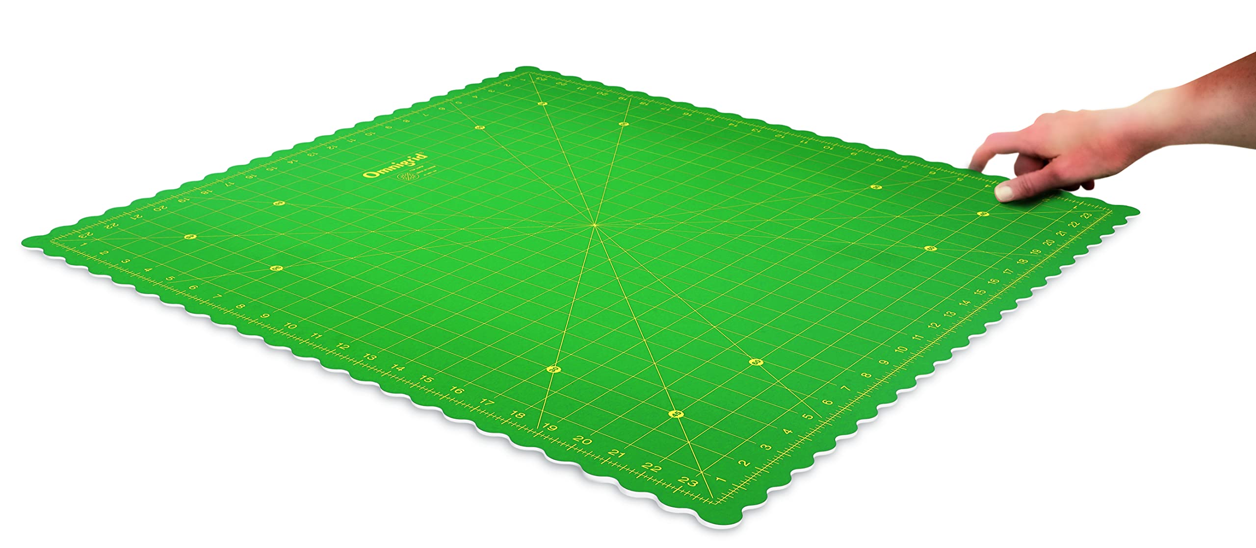 Omnigrid Square Rotate Cut Mat 360, 24 in Notion, Green