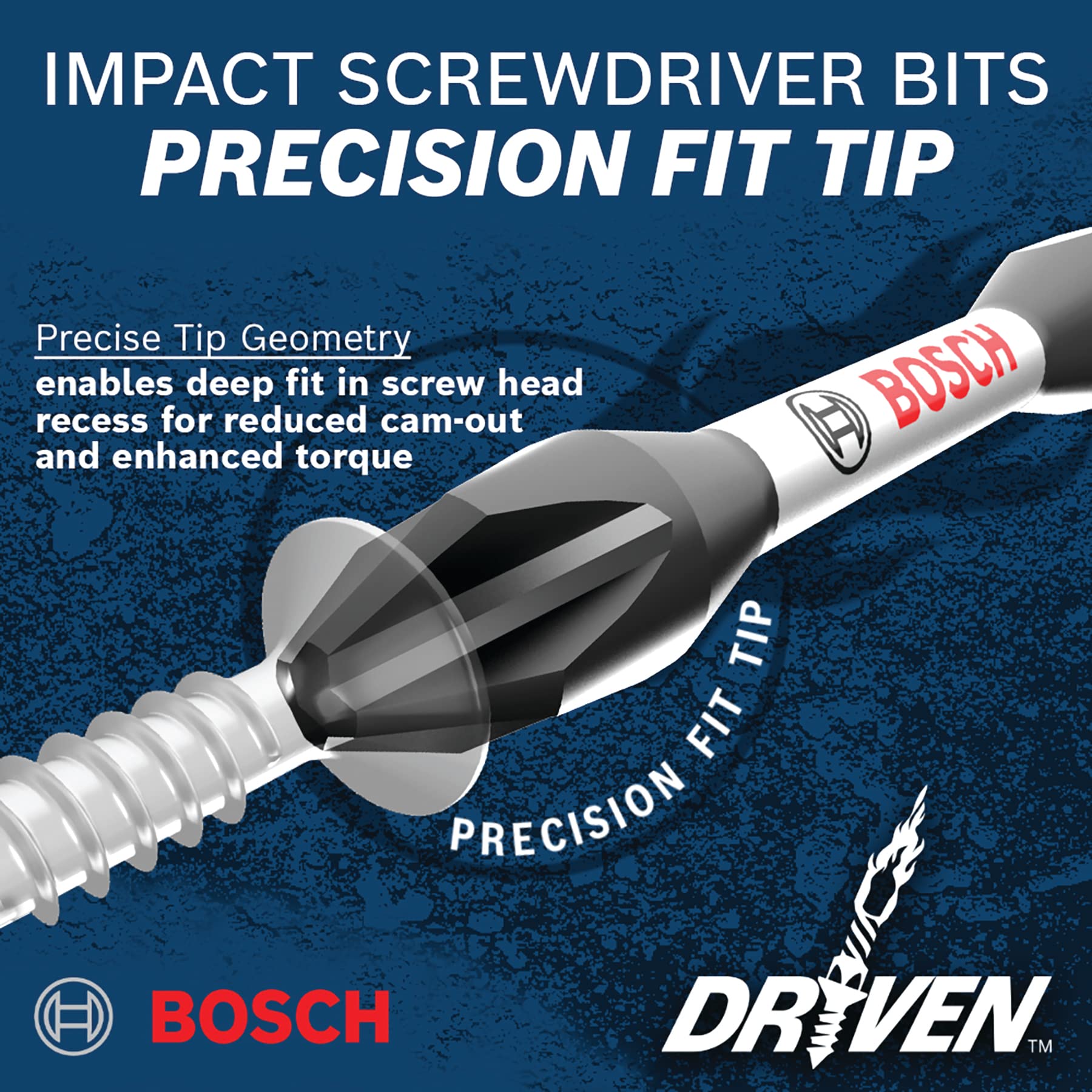 BOSCH ITDPH2115 15-Pack 1 In. Driven Phillips #2 Impact Tough Screwdriving Insert Bits