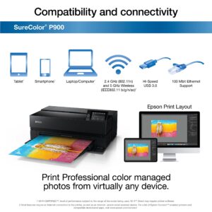 Epson SureColor P900 17-Inch Photo Printer (Renewed), Black