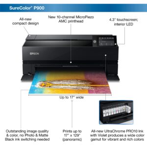 Epson SureColor P900 17-Inch Photo Printer (Renewed), Black