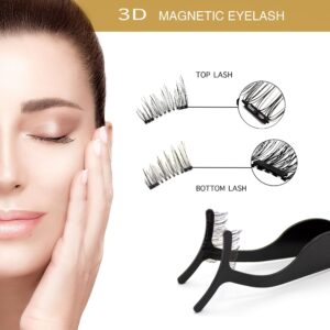 Dual Magnetic Eyelashes, Half Lash, Accent Lashes, Light Weight & Reusable, Updated 3D False Eyelashes with Applicator(8pcs)