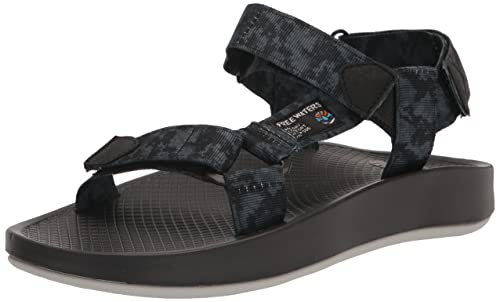 Freewaters Women's Sport Sandal, Black Tie Dye, 5