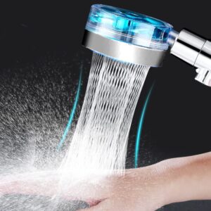 Hydro Jet High Pressure Shower Head Handheld Filtered Shower Head with Filter Beads Turbocharged Shower Head Kit with Replacement Hose/Bracket/Bead Filters and Bath Loofah-Blue