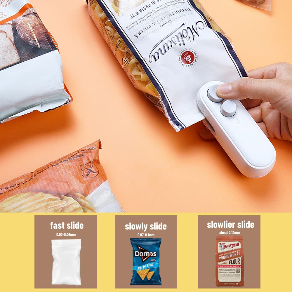 MYUANGO Mini Handleld Chip Bag Sealer | 2-in-1 Bag Sealer Heat Seal with Cutter | USB Charging and Magnetic Back | Perfect for Travel and Snack Lovers