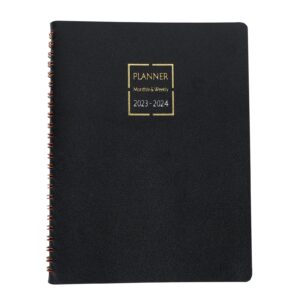 q.z.art monthly and weekly planner, july 2023 - june 2024 calendar notebook - soft leather cover daily planner monthly planner academic planner with schedule book