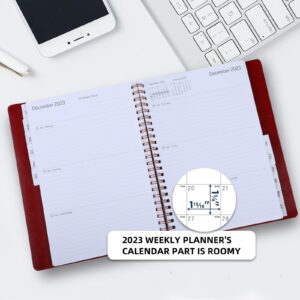 Q.Z.Art Monthly and Weekly Planner, July 2023 - June 2024 Calendar Notebook - Soft Leather Cover Daily Planner Monthly Planner Academic Planner with Schedule Book