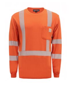 bocomal fr tee shirts high visibility/hi vis flame resistant/fire retardant shirt 7oz orange men's safety shirts