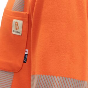 BOCOMAL FR Tee Shirts High Visibility/Hi Vis Flame Resistant/Fire Retardant Shirt 7oz Orange Men's Safety Shirts