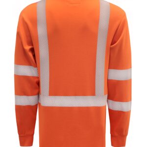 BOCOMAL FR Tee Shirts High Visibility/Hi Vis Flame Resistant/Fire Retardant Shirt 7oz Orange Men's Safety Shirts