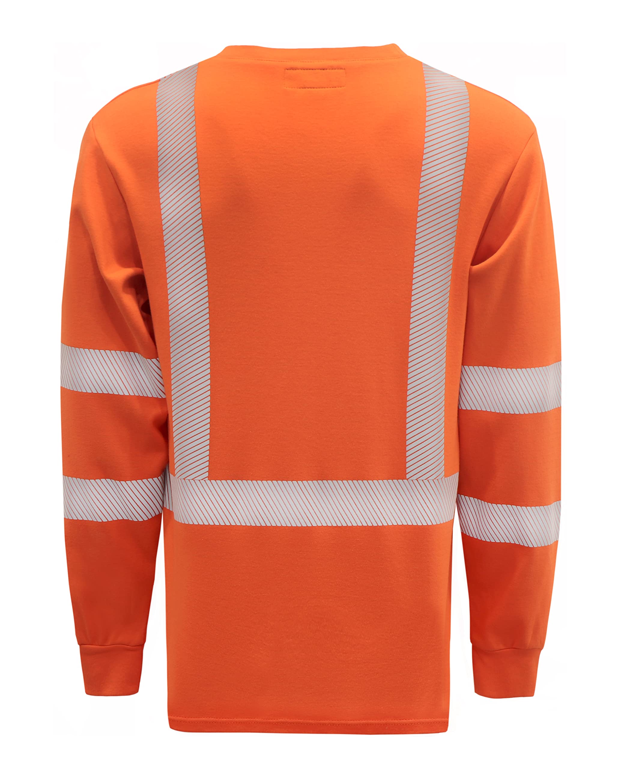 BOCOMAL FR Tee Shirts High Visibility/Hi Vis Flame Resistant/Fire Retardant Shirt 7oz Orange Men's Safety Shirts