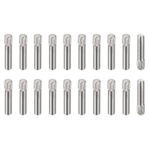 tool parts 1.5x8mm 304 stainless steel dowel pins - 20pcs knurled head flat end dowel pin