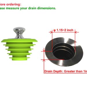 XAJOON Tub Stopper,Drain Stopper,Bathtub Plug,Bathroom Sink Stopper, Silicone Bathtub Stopper，Green Stopper (Patented Product)