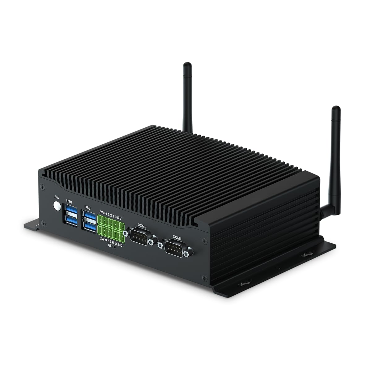 WEIDIAN Industrial Mini PC, Intel Core i7-10810U, 64GB RAM, Windows 11 Pro, 1TB SSD, 4K UHD Triple Display, Fanless Design, GPIO Interface, Wireless Connections