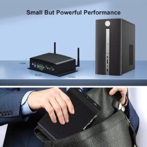 WEIDIAN Industrial Mini PC, Intel Core i7-10810U, 64GB RAM, Windows 11 Pro, 1TB SSD, 4K UHD Triple Display, Fanless Design, GPIO Interface, Wireless Connections