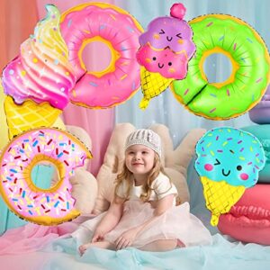 Ice Cream Balloons, 12 PCS Huge 30 Inch Candy Balloons, Ice Cream Party Decorations, Mylar Donut Balloons for Ice Cream Decorations, Donut Balloon for Donut Party Themed Party Supplies