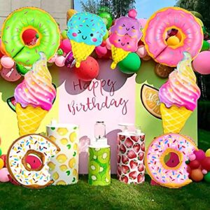 Ice Cream Balloons, 12 PCS Huge 30 Inch Candy Balloons, Ice Cream Party Decorations, Mylar Donut Balloons for Ice Cream Decorations, Donut Balloon for Donut Party Themed Party Supplies