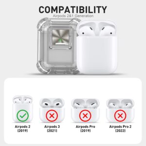 Valkit Compatible Airpods Case Clear with Lock, Soft TPU Air Pod 1/2 Generation Case Shockproof Protective Cover with Keychain iPods 2 Skin for Airpods 1st/2nd Gen Charging Case