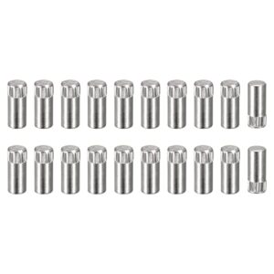 tool parts 6x14mm 304 stainless steel dowel pins - 20pcs knurled head flat end dowel pin