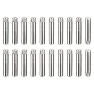 Tool parts 4x18mm 304 Stainless Steel Dowel Pins - 20Pcs Knurled Head Flat End Dowel Pin