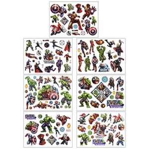 8 sheets superhero temporary tattoos stickers for kids boys girls birthday party supplies favors