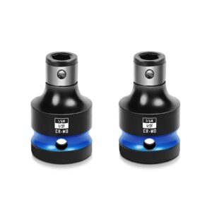 blackrobot 2pcs impact bit holders 1/2 inch square drive to 1/4 inch hex socket adapter for impact wrench