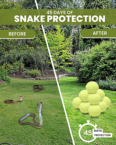 Snake Repellent for Yard Powerful, Snake Away Repellent for Outdoors Pet Safe, 10 Pack Moth Balls Snake Repellent for Copperhead, Waterproof & Sun-Proof All Natural Snake Repellent Safe for Dogs