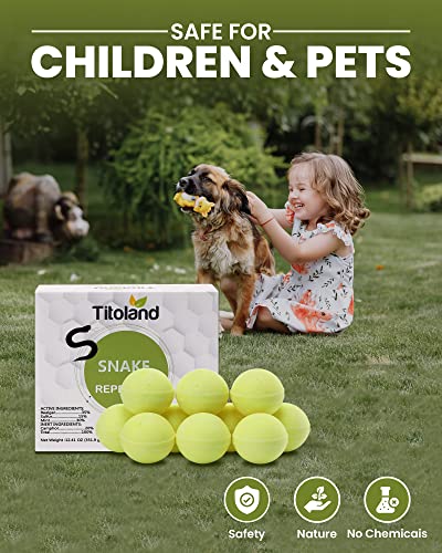 Snake Repellent for Yard Powerful, Snake Away Repellent for Outdoors Pet Safe, 10 Pack Moth Balls Snake Repellent for Copperhead, Waterproof & Sun-Proof All Natural Snake Repellent Safe for Dogs