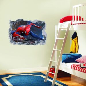 Spiderman Wall Decal PVC Material 3D Cartoon Sticker for Kids Room Bedroom Wall Decoration, Spiderman Room Decoration for Boys