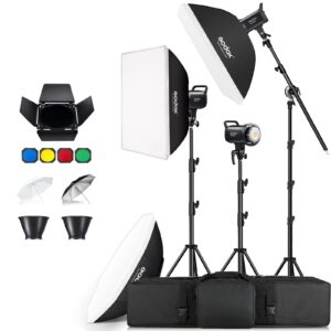 godox sl60iid led video light,60ws white 5600k version countinuous output lighting with bowens mount,cri 96+ tlci97+,for video recording wedding product photo... (3 pack)