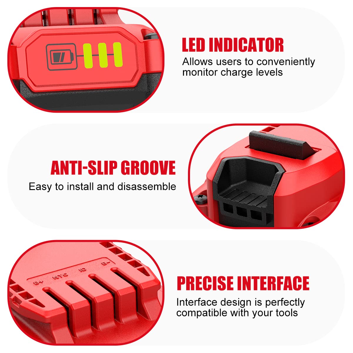 2Pack 20V 3.5Ah Replacement Craftsman V20 Craftsman 20V Lithium Battery and Charger Kit for CMCB202 CMCB204 CMCB206 CMCB201 CMCB100 CMCB124 with CMCB104 Craftsman 20V Battery Charger