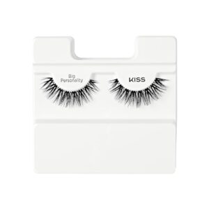 KISS My Lash But Bolder, False Eyelashes, Big Personality', 14 mm, Includes 1 Pair, Contact Lens Friendly, Easy to Apply, Reusable Strip Lashes, Glue-On