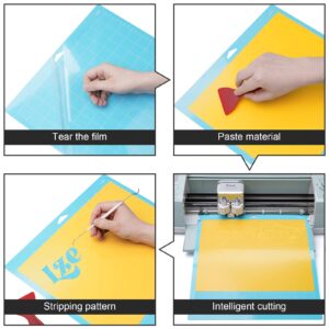 Lzerking Cutting Mat for Cricut 4 Pack Accessories and Supplies Variety Replacement Standard Light Strong Frabic Cut Pads Cricket Cards for Cut Machine Maker/Maker 3/Air/Air 2 with Scraper Pick Needle