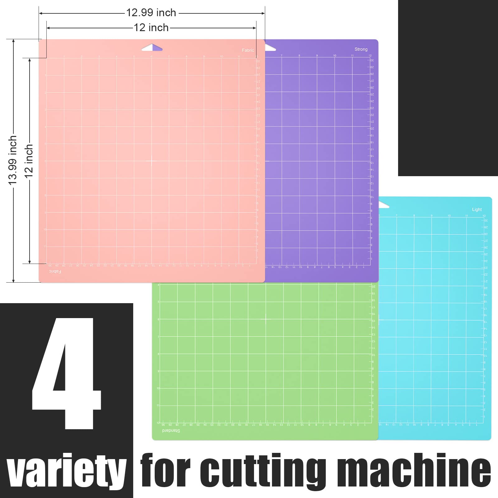 Lzerking Cutting Mat for Cricut 4 Pack Accessories and Supplies Variety Replacement Standard Light Strong Frabic Cut Pads Cricket Cards for Cut Machine Maker/Maker 3/Air/Air 2 with Scraper Pick Needle